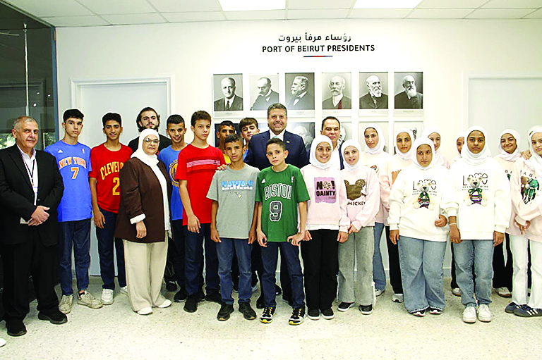 Children from the Muhammad Khalid Institutions at the Port of Beirut