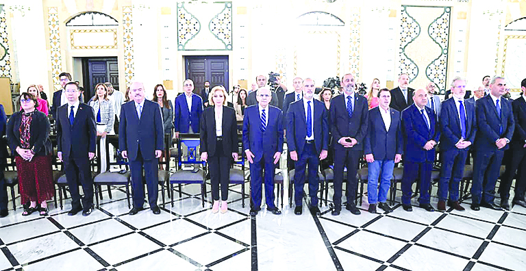 Salam during a meeting on “Developing Public Transport in Lebanon”: A plan for a modern, regular network