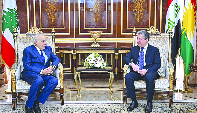 The Kurdistan Region Prime Minister discussed strengthening cooperation with Salameh