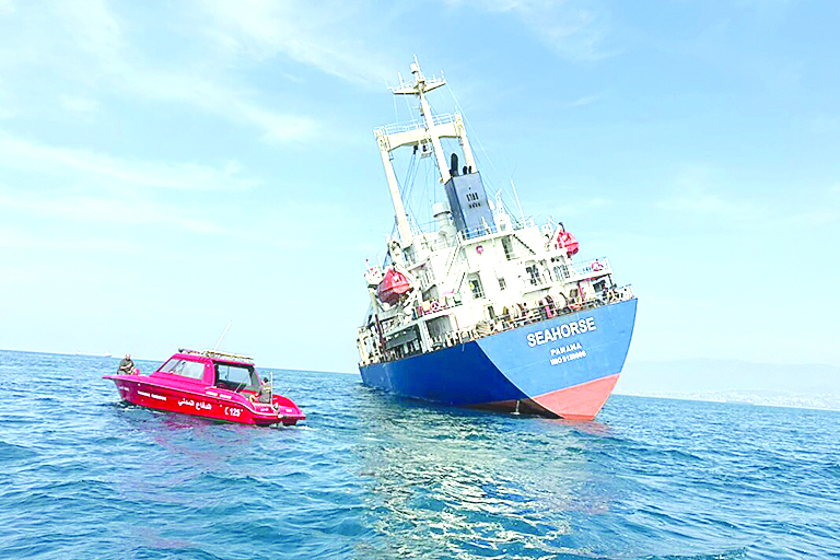 Civil Defense and the army jointly ensure the safe arrival of the stranded vessel at the port of Beirut